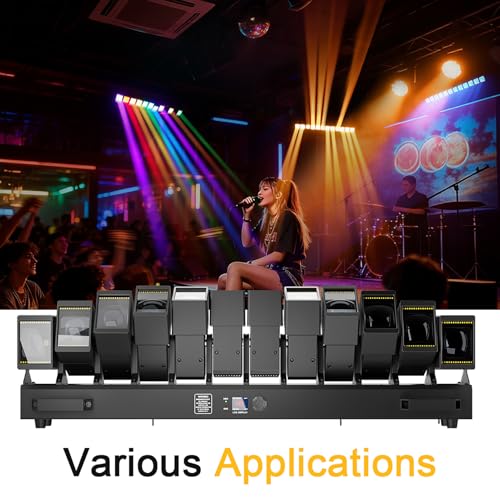 SHEHDS GalaxyJet 12x60W RGBW LED Moving Head Wave Bar Light | Beam & Wash Stage Lighting with Single LED Swing Control, Perfect for stage, DJ, party, church, and club