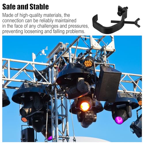 10 Pack Stage Light Clamp Hook Bulk, Fits OD 1.18"-2" Truss Heavy Duty Aluminum Alloy Truss Clamps, Aluminum Alloy Stage Lights Hook Black