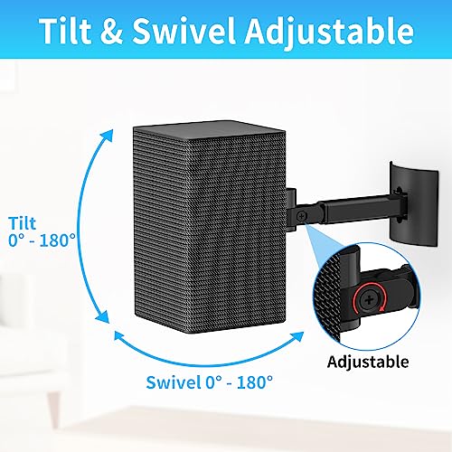 notiela Tilt and Swivel Adjustable Speaker Wall Mount for Samsung SWA-9200S SWA-9100S SWA-9000S SWA-8500S Rear Speakers Ceiling Speaker Mount, 1 Pack - style: 1 Pack
