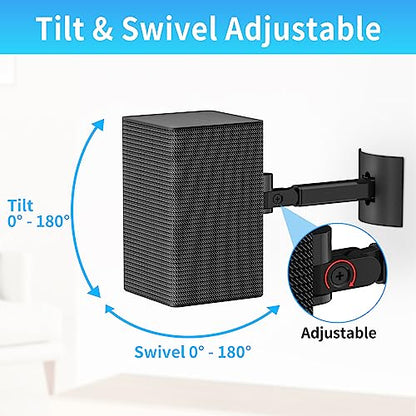 notiela Tilt and Swivel Adjustable Speaker Wall Mount for Samsung SWA-9200S SWA-9100S SWA-9000S SWA-8500S Rear Speakers Ceiling Speaker Mount, 1 Pack - style: 1 Pack