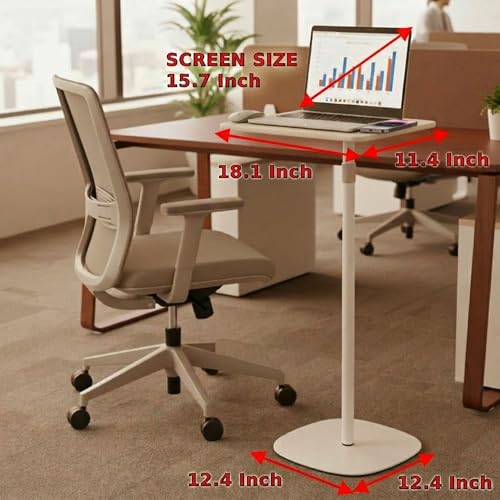Japard Small Standing Desk 18-47 Inch, Adjustable Height Portable Laptop Stand, Mini Floor Table, Natural Wood Black Brown - color: Brown X Black