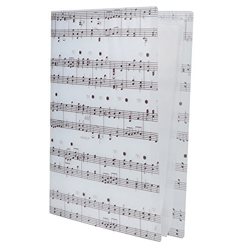 Music Sheet File Paper Storage Folder Documents Holder Blank Sheet Files Plastic A4 Size 40 Pockets (Music Sheet White) - color: Music Sheet White