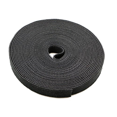Reusable Fastening Tape Cable Ties 3/4 Inch Double Side Hook Roll (10 Yard, Black) - color: Black, size: 10 Yard