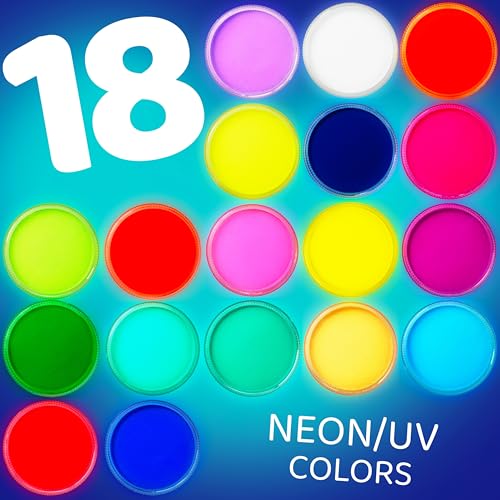 Blue Squid Face Paint Water Based Single Cake Professional Face Paint & Body Paint - Water Activated, Kids Adults Face Painting for Costume, Halloween Makeup, Cosplay - Neon Orange Red Face Paint 30g - color: Neon Orange Red