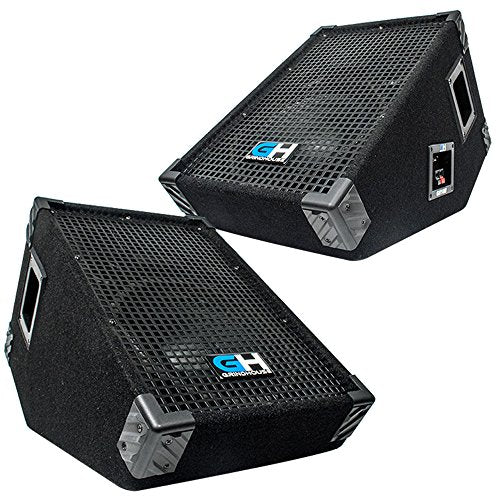 Grindhouse Speakers - GH10M-Pair - Pair of 10 Inch Passive Wedge Floor / Stage Monitors 300 Watts RMS each - PA/DJ Stage, Studio, Live Sound 10 Inch Monitor - size: Pair