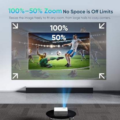 NISOO Mini Projector with WiFi and Bluetooth, 1080P Outdoor Movie Projector | 2-way Bluetooth Speaker, WiFi6, 1080P home theater, Compatible with Phone/PC/TV Stick/Roku/PS/DVD/HDMI/USB, Timer shutdown - style: WiFi