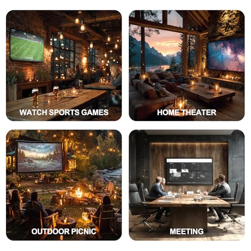 Projector Screen with Stand - 120inch Outdoor Projector Screen Portable, 16:9 Indoor Movie Screen, 4K HD, 3D Compatible Includes Carry Bag