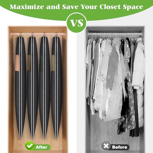 KEEGH Space Saving Hanging Garment Bag, Large Garment Bag 50 In, 2 PCS | Self Compression Zipper, Large Capacity, Clear Window, 8 In Gusset, Premium Suit Bags for Shirts, Suits, Dresses - size: 50"-2PCS