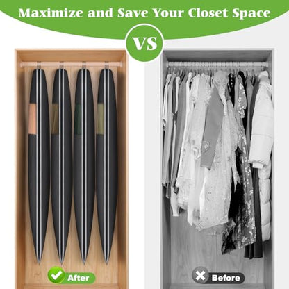 KEEGH Space Saving Hanging Garment Bag, Large Garment Bag 50 In, 2 PCS | Self Compression Zipper, Large Capacity, Clear Window, 8 In Gusset, Premium Suit Bags for Shirts, Suits, Dresses - size: 50"-2PCS