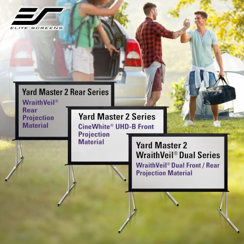 Elite Screens 100-inch Wraith Veil DUAL, 16:9, 0.8 Gain, 150° Viewing Angle, Front & Rear Projection Screen, Yardmaster 2 OMS100H2-Dual - color: Front and Rear Projection, size: 100-inch, 16:9, style: Yard Master 2 Dual