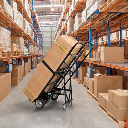 Olympia Tools Steel Appliance Hand Truck & Furniture Dolly, 1200 Lb, Black | Converts 2-Wheel to 4-Wheel, Auto-Recoil Ratchet Strap, Double-Welded Frame, for Fridges & Large Appliances - size: 1200 LB Auto-Recoil Appliance Hand Truck