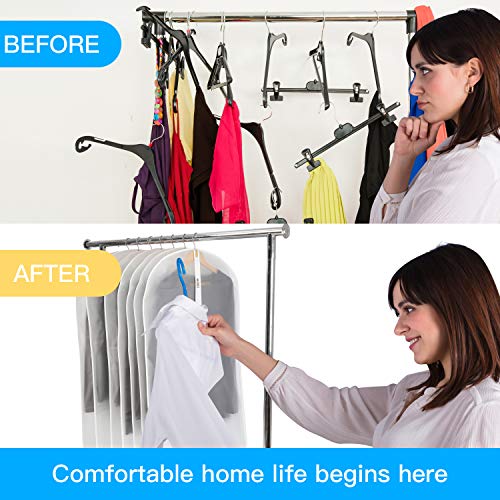 Garment Bags 12 Pack, 24x40 Inch Clothes Covers for Closet | Dust Proof Translucent PEVA, Full-Length Zipper, 12 Mid-Length Bags, for Suits, Shirts and Seasonal Rotation - size: 24" x 40" 12 Piece Set