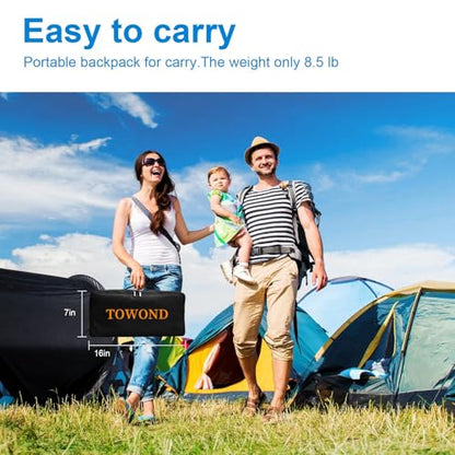TOWOND Projector Screen and Stand, 100 inch Outdoor Projector Screen Indoor, Portable Movie Screen 16:9 4K Front Rear Projection Screen with Carry Bag Wrinkle-Free Design for Home Backyard Theater