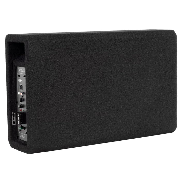 NVX 10" 1200W (350W RMS) Shallow Slot Ported Powered Subwoofer Enclosure | Built-in Amplifier, Metal Grille, Remote Bass Knob, Easy to Install in Cars & Trucks - size: Single 10"