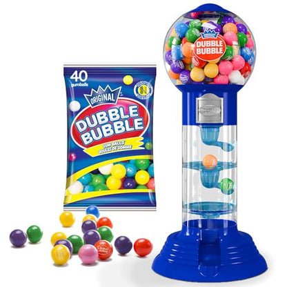 Playo 10.5" Gumball Machine for Kids, Spiral Style Candy Dispenser for Gifts, Parties or Events - Bubblegum Machine w/Gumb Balls Included - color: Blue