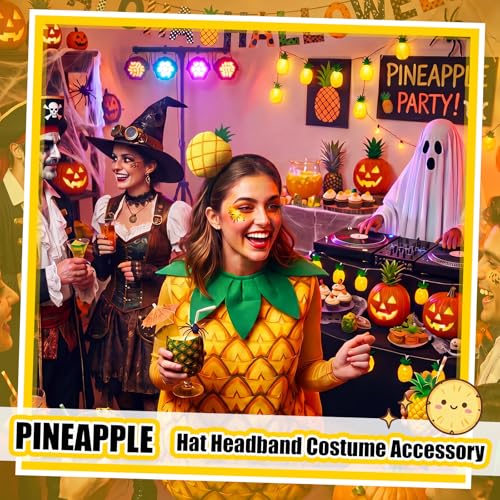 Knitgrip 2 Pcs Pickle Headband Funny Costume Accessories,Pineapple | Pineapple Hats for Adults Women, Halloween Party Dress Up, Novelty Headwear for Theme Events, Realistic Green Veggie Design - style: Pineapple