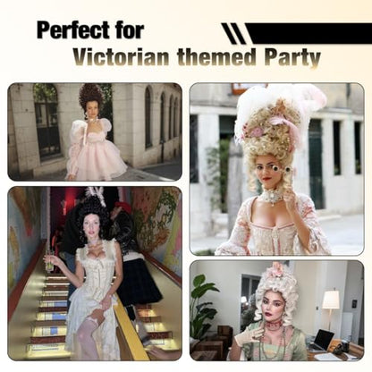 ColorGround Short Curly Beehive Wig Queen Updo Cosplay Wig for Women Halloween Costume (Blonde) - color: Blonde