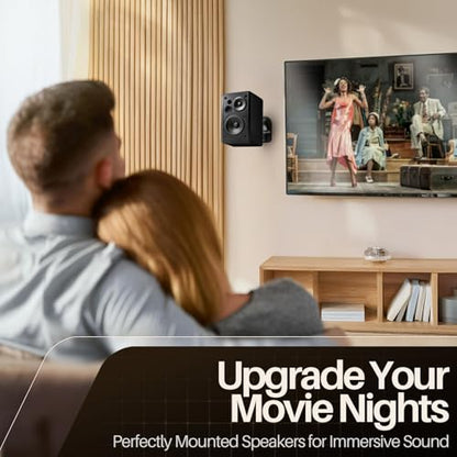 TNP Universal Satellite Speaker Wall Mount Bracket Ceiling Mount Clamp with Adjustable Swivel and Tilt Angle Rotation for Home Theater Surround Sound System Satellite Speakers - 6 Pack, Black - color: Black, size: 6 Pack