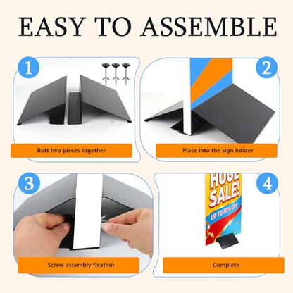 2 Pcs Metal Floor Sign Stand Holder, Fits 12" Wide Signs Board up to 72" - color: 2PCS