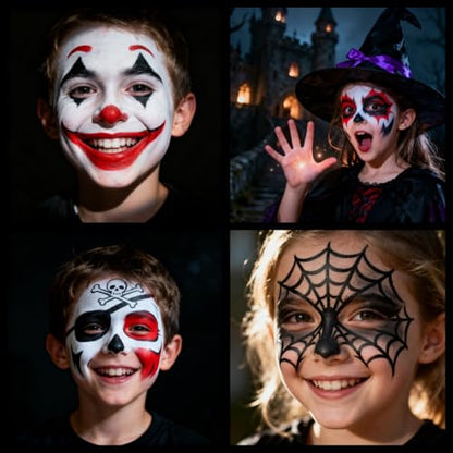 120g Large Devil Red Face Paint – 4X Volume of 30g, Water Activated Body Paint for Halloween Vampire Clown Cosplay, Non Toxic Professional SFX Makeup – Long Lasting & Easy Wash (red) - color: red