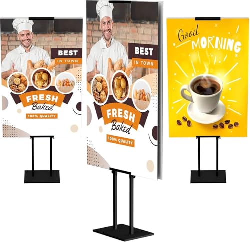GUOHONG 6Pack Poster Stand for Display, Adjustable Floor Stand Sign Holder | Pedestal Sign Stand, Heavy Duty Banner Stand with Non-Slip Base, Height Up to 75 inch, Double-Sided for Board & Foam Sign - size: 75 inch-6Pack