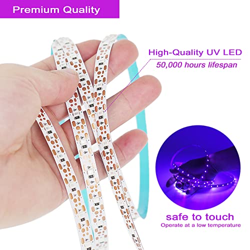 USB Black Light Strip, 6.6ft 10W UV LED Blacklight String Lights, 395-400nm, DC 5V, 120 Lamp Beads, Glow in The Dark for Halloween, Birthday, Party, Fluorescent Poster, Room, Bedroom Decoration - size: 6.6ft Strip