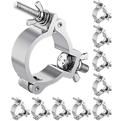 10PCS Eyeshot Premium Truss Clamp Stage Light Clamp, 2 Inch Aluminum Light Clamps for Truss, Heavy Duty 220lb LED Par Light Moving Head Lighting Clamps, Fit for 48-52mm OD Tube/Pipe - size: 2 Inch