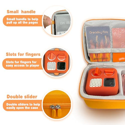Hard Travel Case Compatible with Yoto Mini–Kids Audio & Music Player,Yoto Card Holder Bag with Adjustable Shoulder Strap for Up To 36 Audiobook Cards,Children’s mini Player.（Orange） - color: Orange