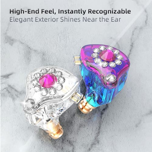Wired Gaming Earbuds AK6 SPARK Detachable IEM Bass Sound Headphones Pink | 1DD HiFi in Ear Monitor 11mm Dynamic Driver for Video Music Gaming NO MIC - color: Dark Pink