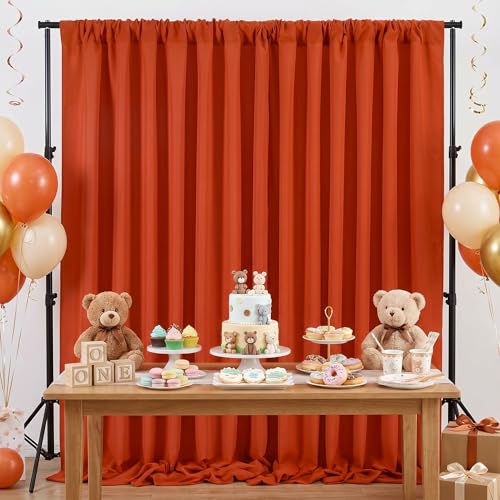 Rust Backdrop Curtains 10ftx8ft Thanksgiving Polyester Photo Drapes - color: Rust, size: 2 Panels 5ft X 8ft