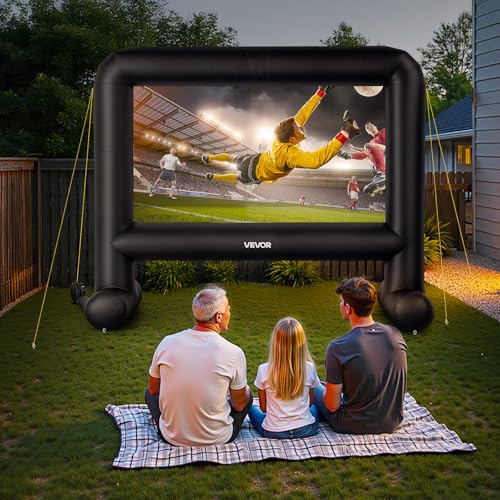 VEVOR 16FT Inflatable Movie Screen Outdoor, Inflatable Projector Screen with Portable Storage Bag, 16:9 Easy Set Up Movie Projection for Outdoor Backyard, Home Theater, Theme Party