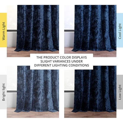 HPD Half Price Drapes Lush Crush Velvet Curtains - Room Darkening Curtain 84 Inches Long for Bedroom & Living Room, Luxury Look, Rod Pocket Design, (1 Panel), 50W x 84L, Sapphire Blue - color: Sapphire Blue, size: 50"W x 84"L (Pack of 1)