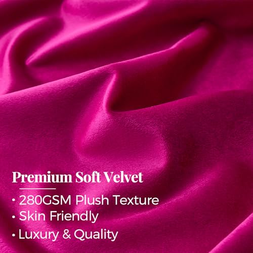 Hot Pink Velvet Curtains 90 Inch: Fuschia Pinch Pleated 2 Panels Elegant Living Room Darkening Thermal Insulated Drapes with Hooks- Luxury Soundproof Noise Reducing Back Tab Window Curtain for Bedroom - color: Pinch Pleated | Hot Pink, size: 40"W x 90"L (