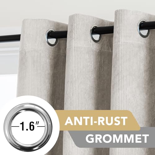 H.VERSAILTEX Velvet 100% Blackout Curtains for Living Room Full Light Blocking Curtains Thermal Insulated Room Window Drapes Soft Luxury Curtains Grommet Top 2 Panels (55" W x 63" L, Stone) - color: Stone, size: 55"W x 63"L (Pack of 2)