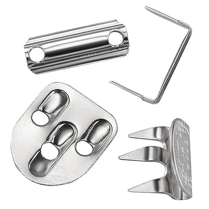 Nickel Sets of 4 Metal Hooks & Eyes Closure No Sew Heavy Duty Clothing Fasteners Waistband Hook and Bar Closure Clasp Ideal for Trousers Pants Suit Crafts DIY