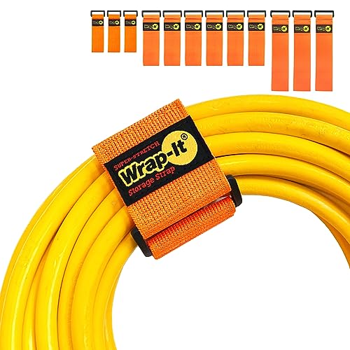 Super-Stretch Wrap-It Storage Cinch Straps - Assorted 12-Pack Orange - color: Blaze Orange, size: Assorted 12-Pack (9",12",18")