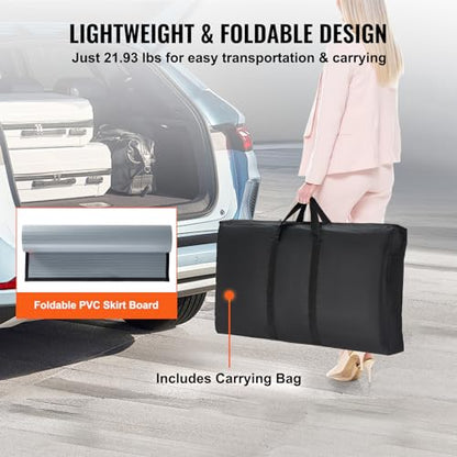 VEVOR Portable Tradeshow Podium Table, 35.43" x 19.29" x 37.01", Display Exhibition Counter Stand Booth Fair with Wall, Foldable Promotion Retail Bar Table Pop Up Podium Counter with Carrying Bag