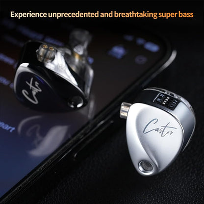 KZ Castor Wired Earbuds IEM in Ear Earphones, 2DD Tuning Adjustable Dual-Driver Supper Bass Wired Headphones, Harman Target with Improved Bass Version Monitor Headphones - color: Dark, style: with Mic
