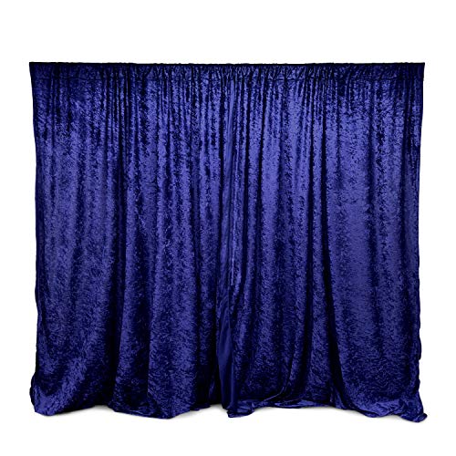 AK TRADING CO. 10 feet x 10 feet Lush Velvet Backdrop Drapes Curtains Panels with Rod Pockets - Wedding Ceremony Party Home Window Decorations - Navy Blue - color: Navy Blue