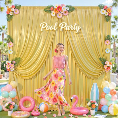 10x10ft Gold Backdrop Curtains Glitter Sequin Photo Backdrop Curtain Fabric Gold Shimmer Drapes Backdrop Bridal Baby Shower Wedding Birthday Party Photography Backdrops Photoshoot 5x10FT, 2 Panels - color: Gold, size: 10 ft X 10 ft(2 Panels 5ft X 10ft)
