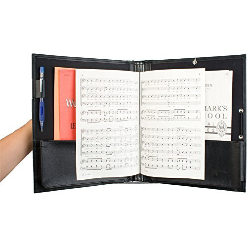 Pro Tec FSA1E Deluxe Choral Folder with Elastic String Dividers & Adjustable Hand Strap - style: Choral with Retaining String