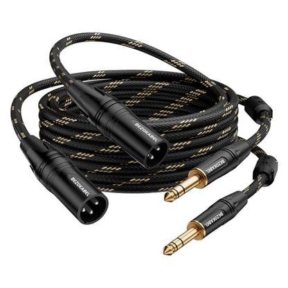 XLR to 1/4 inch (6.35mm) 25ft 2packs, XLR Male to 1/4 Male - size: 25ft 2Pack, style: XLR Male to 6.35