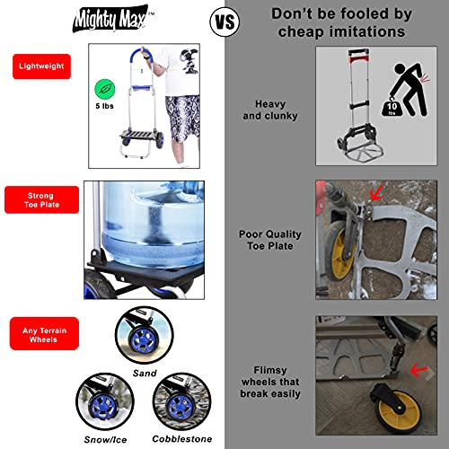 dbest Products Trolley Dolly MM, Blue Handtruck Cart Hardware Garden Utility - color: Blue