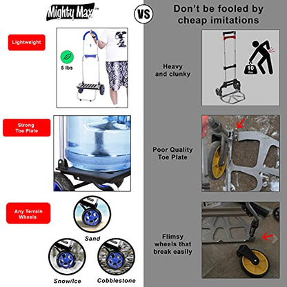 dbest Products Trolley Dolly MM, Blue Handtruck Cart Hardware Garden Utility - color: Blue