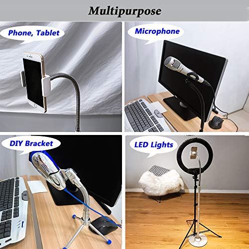 HONESTY 6" Gooseneck for Microphone,HONSETY Multifunction DIY Universal Metal Hose,Chrom - color: Chrome, size: 6 Inch