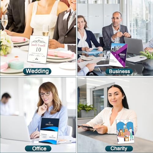 Acrylic Sign Holder 4x6, 22 Pack Clear Plastic Table Paper Display Stand, L-Shape Vertical Menu Holder Stand, Clear Picture Photo Flyer Display Stand for Restaurants, Store Show, Office Deskt - size: 22 Pack-L Shape-4X6