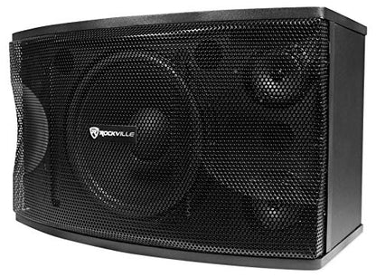 Rockville KPS12 12" 3-Way Karaoke Speaker Pair Bundle with RVCS2 Stands | 1600W Peak / 400W RMS Each, 8 Ohm, 2 Crank-Up Stands with Carry Bags, 2 RVSSA1 Pole Adapters, Wall Brackets, DJ PA, 6-Items