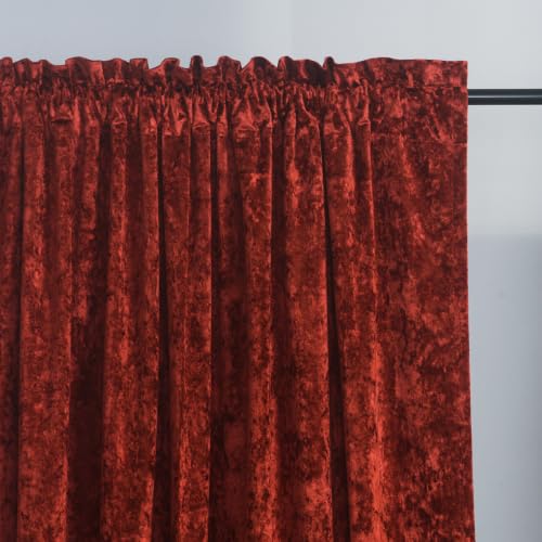 Beau Crushed Velvet Window Curtains Burgundy 2 Panels Set 52" W x 84" L - color: Burgundy, size: 52"W x 84"L (Pack of 2)
