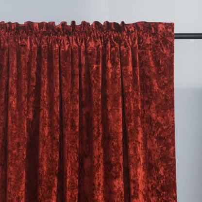 Beau Crushed Velvet Window Curtains Burgundy 2 Panels Set 52" W x 84" L - color: Burgundy, size: 52"W x 84"L (Pack of 2)