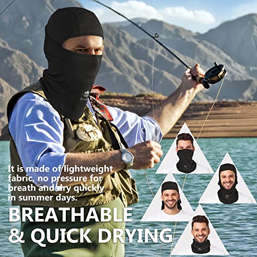 Balaclava Ski Mask, Sun Protection Breathable Face Cover Men Women - color: 2 Packs - Black
